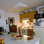 Kitchen of the model apartment at Oakwood Estates